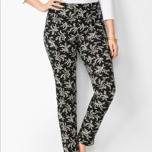 Talbots Chatham ankle petal print curvy fit pants